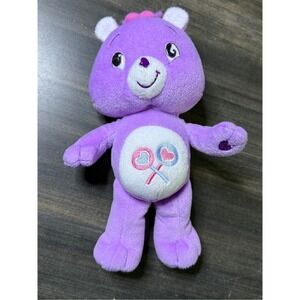 Care‎ Bears Share Bear Plush Purple Stuffed Animal Lollipop Belly 9" Toy